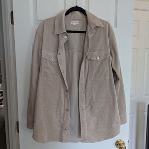 Good American Tan Corduroy Shacket